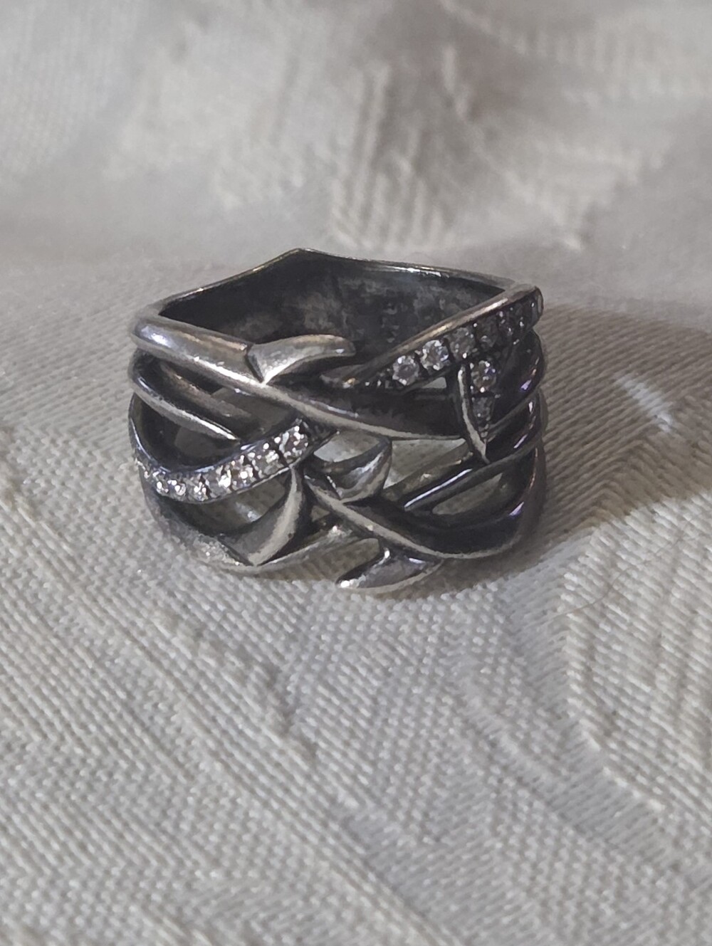 Stephen Webster Diamond Rapture Thorn Ring, SS, Size 7